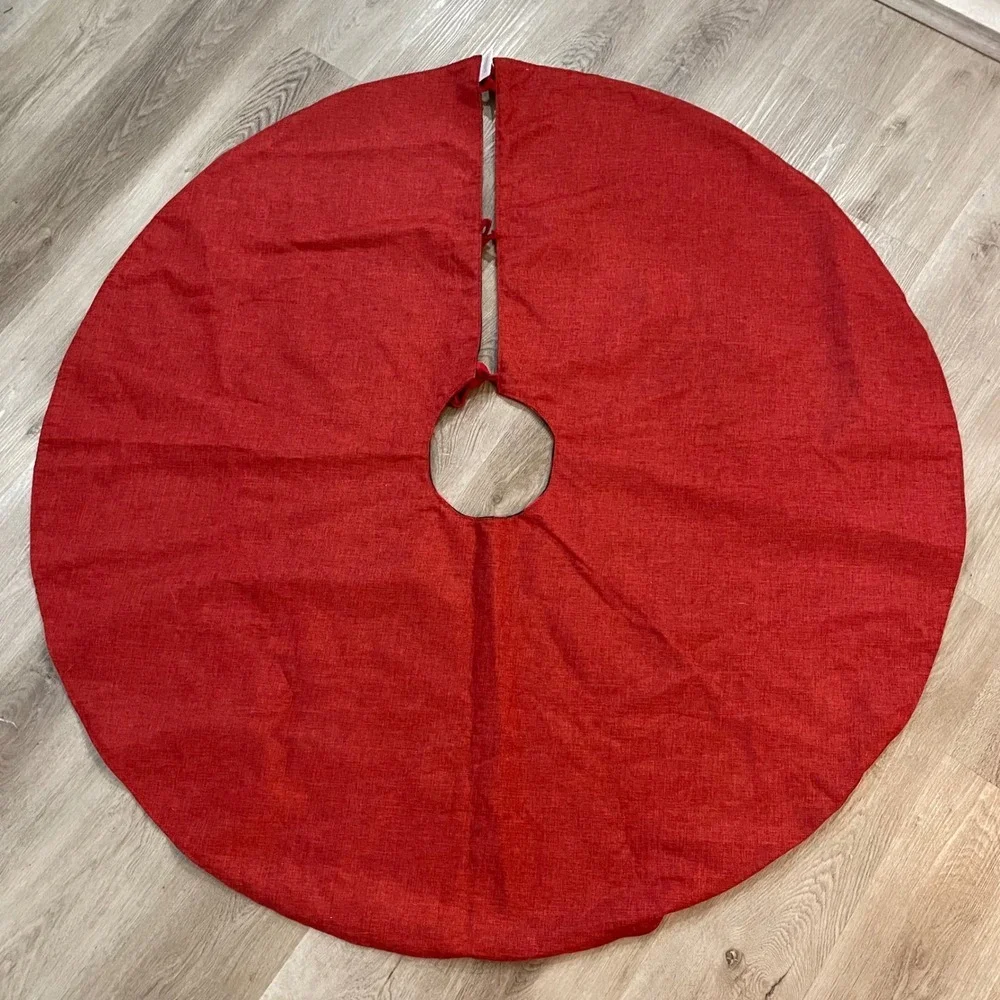 Jingles Joy Red Black Buffalo Plaid‎ Christmas Tree Skirt Santa Sleigh Reindeer